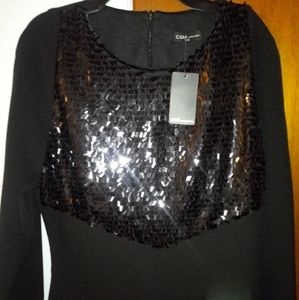 Black sequin modest dress